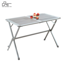 Camping outdoor cooking table with Rolling Table Top Silver  Aluminium Top Camp Furniture